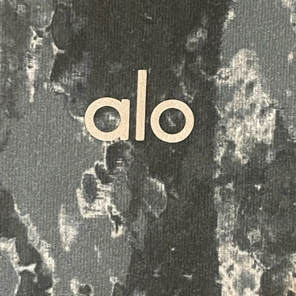 ALO Yoga Black and Gray Snakeskin patterned leggings